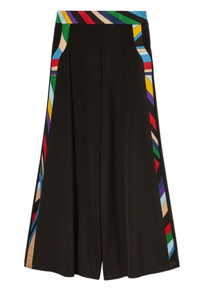 PUCCI Iride-print trim palazzo trousers - Black