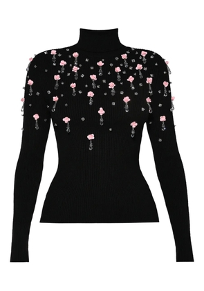 ANOUKI crystal-embellished turtleneck top - Black
