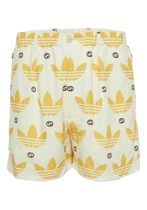 Gucci Pre-Owned x Adidas monogram-print shorts - Yellow