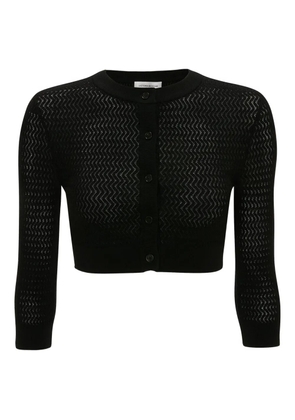 Victoria Beckham three-quarter sleeve cropped cardigan - Black