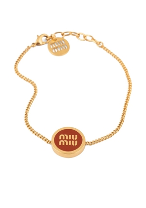 Miu Miu logo-plaque bracelet - Gold