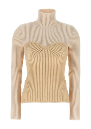 Jean Paul Gaultier ribbed corset sweater - White