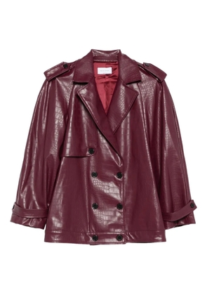 THE NINA STUDIO crocodile-effect double-breasted jacket - Red