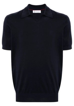 Brunello Cucinelli short-sleeve cotton polo shirt - Blue