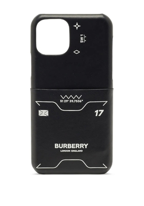 Burberry Pre-Owned leather print iPhone 11 Pro case - Black
