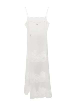 Carine Gilson lace-appliqué sheer maxi dress - White