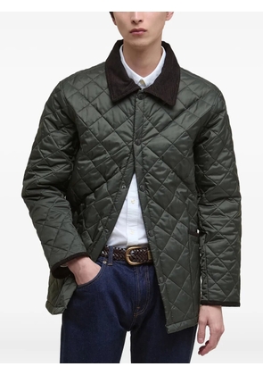 Barbour diamond-quilted corduroy-collar jacket - Green