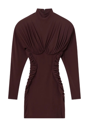 Stella McCartney high-neck ruched mini dress - Brown