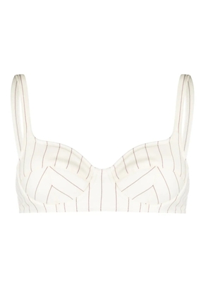Jean Paul Gaultier stripe-print bra - Neutrals