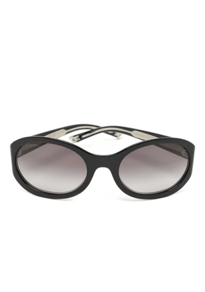 Gucci Pre-Owned oval-frame sunglasses - Black