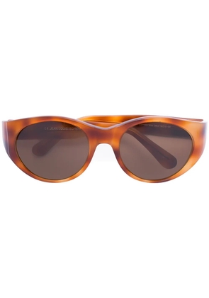 Jean Louis Scherrer Pre-Owned oval-frame tortoiseshell sunglasses - Brown