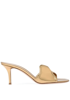 Gianvito Rossi 70mm Lucrezia metallic-effect sandals - Gold