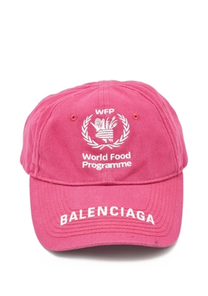 Balenciaga Pre-Owned embroidered-logo cotton cap - Pink