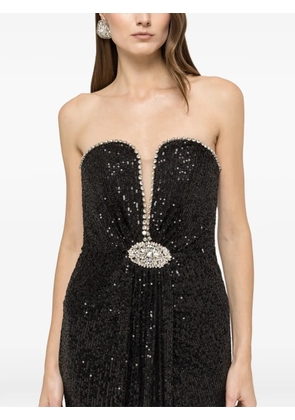 NISSA crystal-embellished sequinned maxi dress - Black