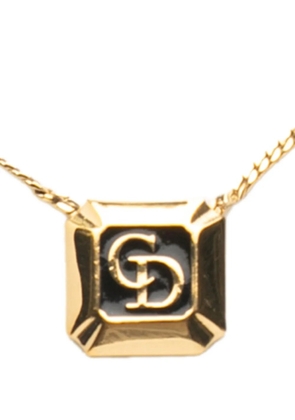 Christian Dior Pre-Owned 2000-2025 Gold Plated CD Logo Plate Pendant Necklace costume necklace