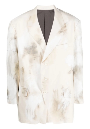Yohji Yamamoto abstract-print jacket - Neutrals