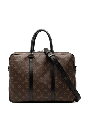 Louis Vuitton Pre-Owned 2019 Monogram Macassar Porte Documents Voyage business bag - Brown