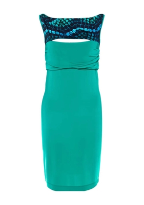 Just Cavalli Vintage 2000s snakeskin-yoke cut-out midi dress - Green