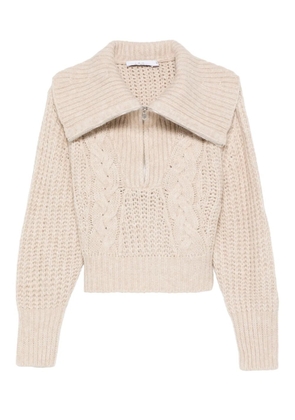 IRO cable-knit half-zip jumper - Neutrals