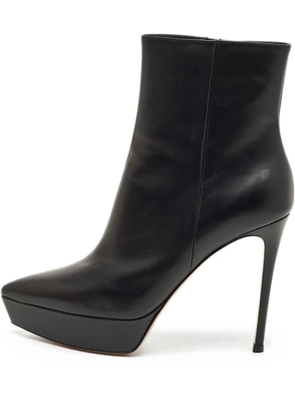 Gianvito Rossi leather platform booties - Black