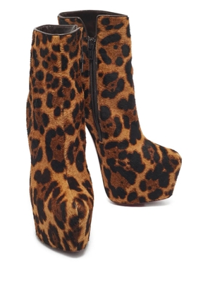 Christian Louboutin Pre-Owned Fifi platform leopard-print ankle boot - Brown