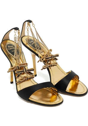René Caovilla crystal ankle strap sandals 39.5 - Black