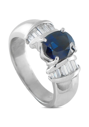 LB Exclusive Platinum Diamond Sapphire Ring - Silver