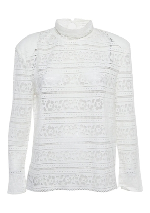 SANDRO lace mock-neck top - White