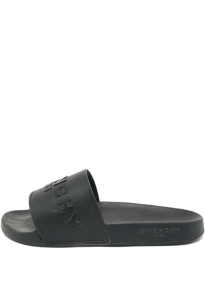 Givenchy Pre-Owned logo-embroidered slides - Black
