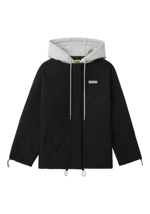 Mini Cream hooded quilted jacket - Black