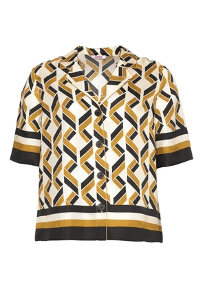 ERES Sonore geometric-print short-sleeve shirt - White