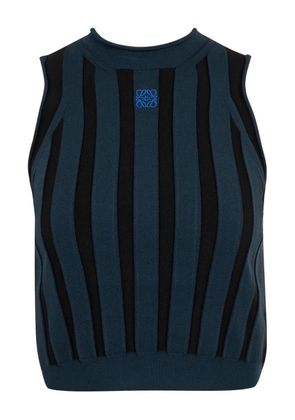 LOEWE striped-pattern sleeveless top - Blue