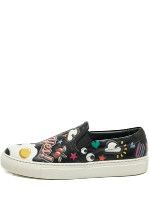 Anya Hindmarch sticker leather sneakers - Black