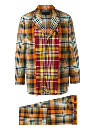 Comme Des Garçons Pre-Owned 2000s panelled plaid suit - Yellow