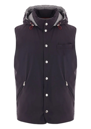 Brunello Cucinelli hooded down gilet - Blue