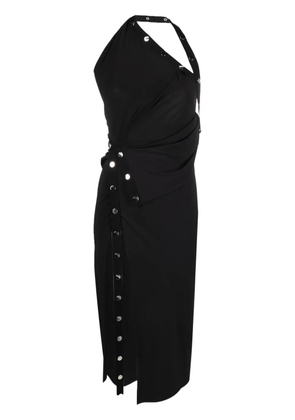 The Attico one-shoulder asymmetric midi dress - Black
