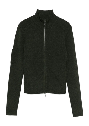 Victoria Beckham zip-front patch-pocket cardigan - Green