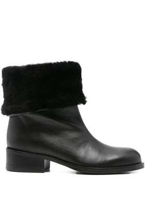 About Arianne 40mm fur-trimmed leather boots - Black