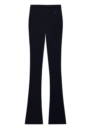 Courrèges Reediton ribbed flared trousers - Black