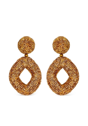 Oscar de la Renta beaded drop earrings - Brown
