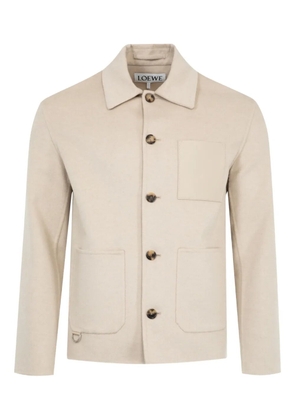 LOEWE cashmere-blend shirt jacket - Neutrals