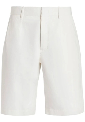 Zegna Summer cotton-linen chino shorts - White