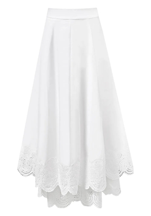 Alejandra Alonso Rojas broderie midi skirt - White