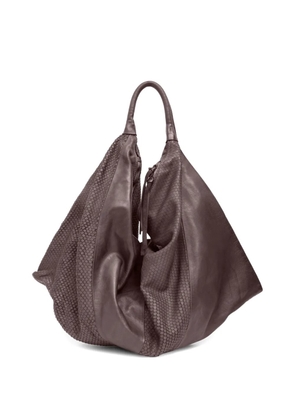 SOMMET snakeskin-embossed zip shoulder bag - Brown