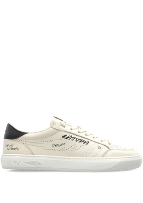 Enterprise Japan perforated leather sneakers - Neutrals