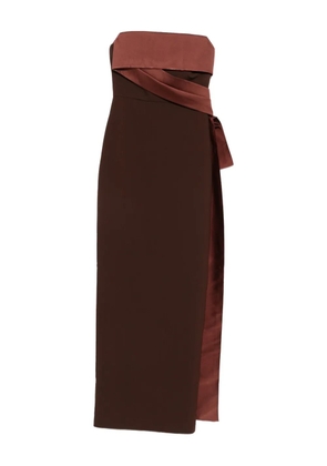 Roland Mouret strapless tie detail maxi dress - Brown