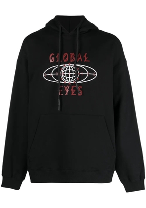 44 LABEL GROUP graphic-print cotton hoodie - Black