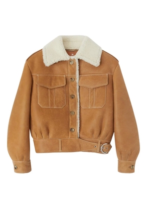 Ermanno Scervino shearling-collared belted jacket - Brown