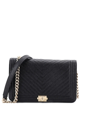 CHANEL Pre-Owned Boy Wallet on Chain Chevron Caviar crossbody bag - Black