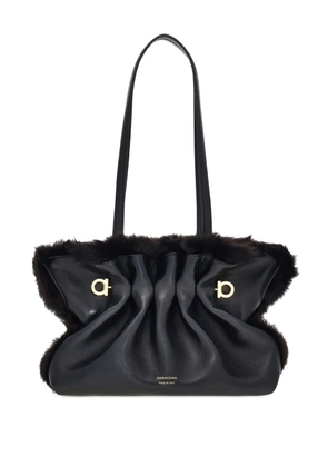 Ferragamo small soft Gancio-pin shoulder bag - Black